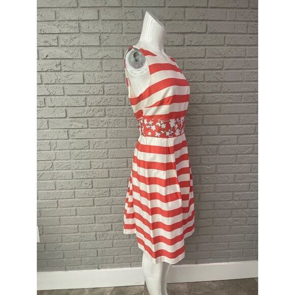 Alyx Limited Floral Striped Pleated Sleeveless Dress Size 12 - Picture 6 of 9